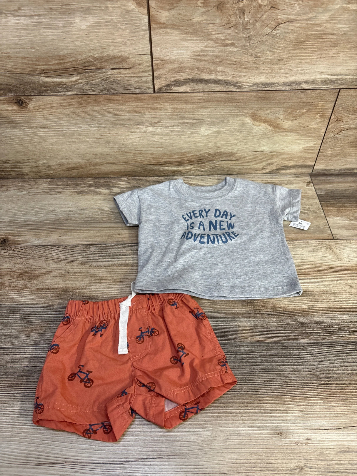 NEW Just One You 2pc Shirt & Shorts Set Grey sz 3m