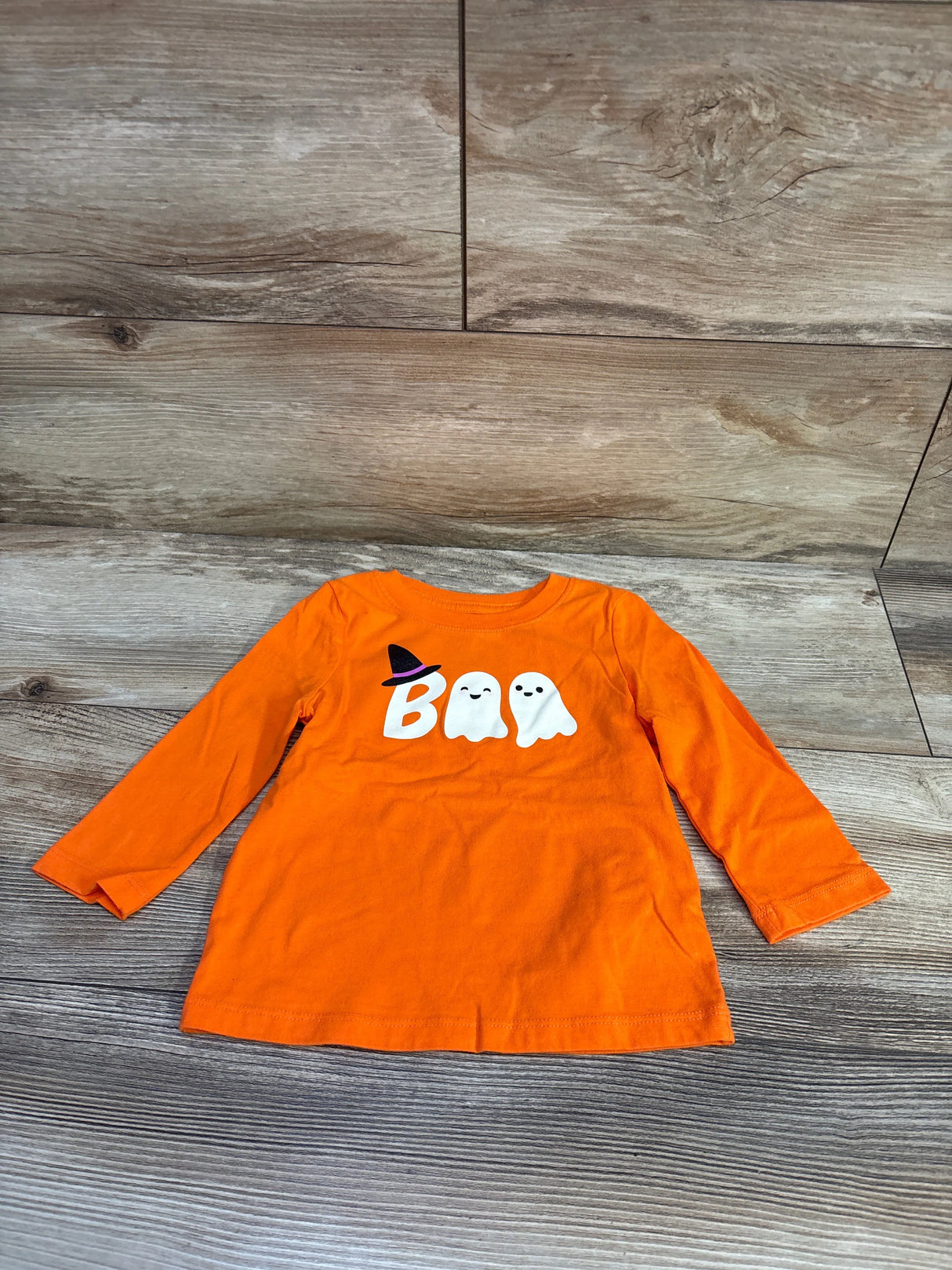 Cat & Jack "Boo" Long Sleeve Shirt Orange sz 18m