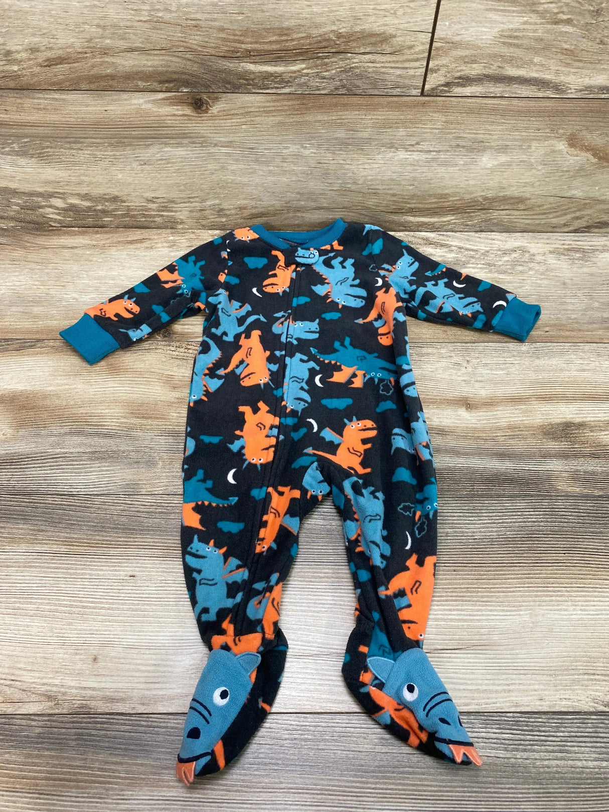 Carter's Dragon Print Blanket Sleeper Grey sz 6m - Me n Mommy To Be