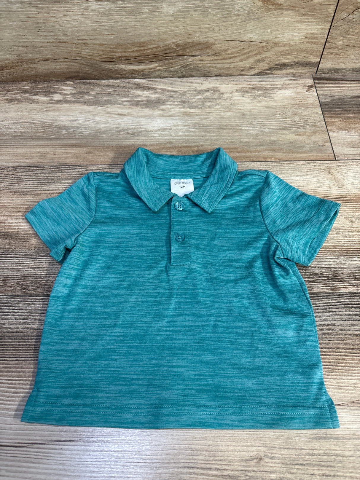 Okie Dokie Active Polo Shirt Teal sz 12m