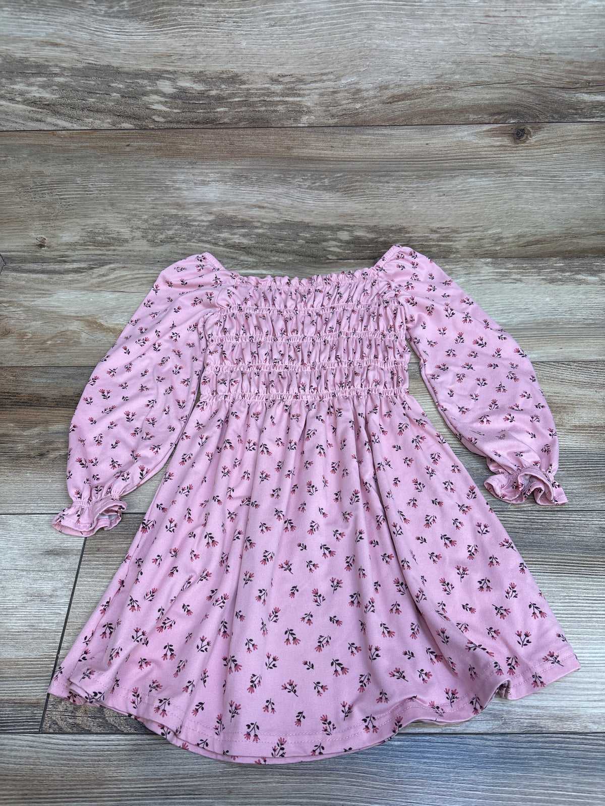 Btween Long Sleeve Smocked Dress Pink sz 5T