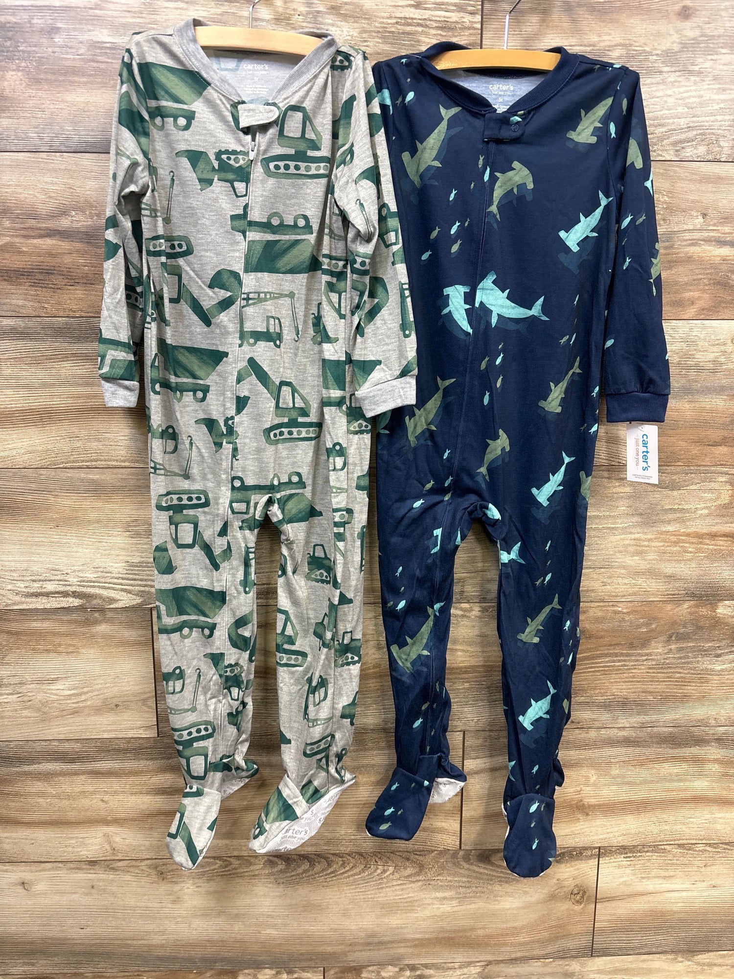 NEW Just One You 2pk Sleepers Hammerhead Shark & Tractor Print sz 5T
