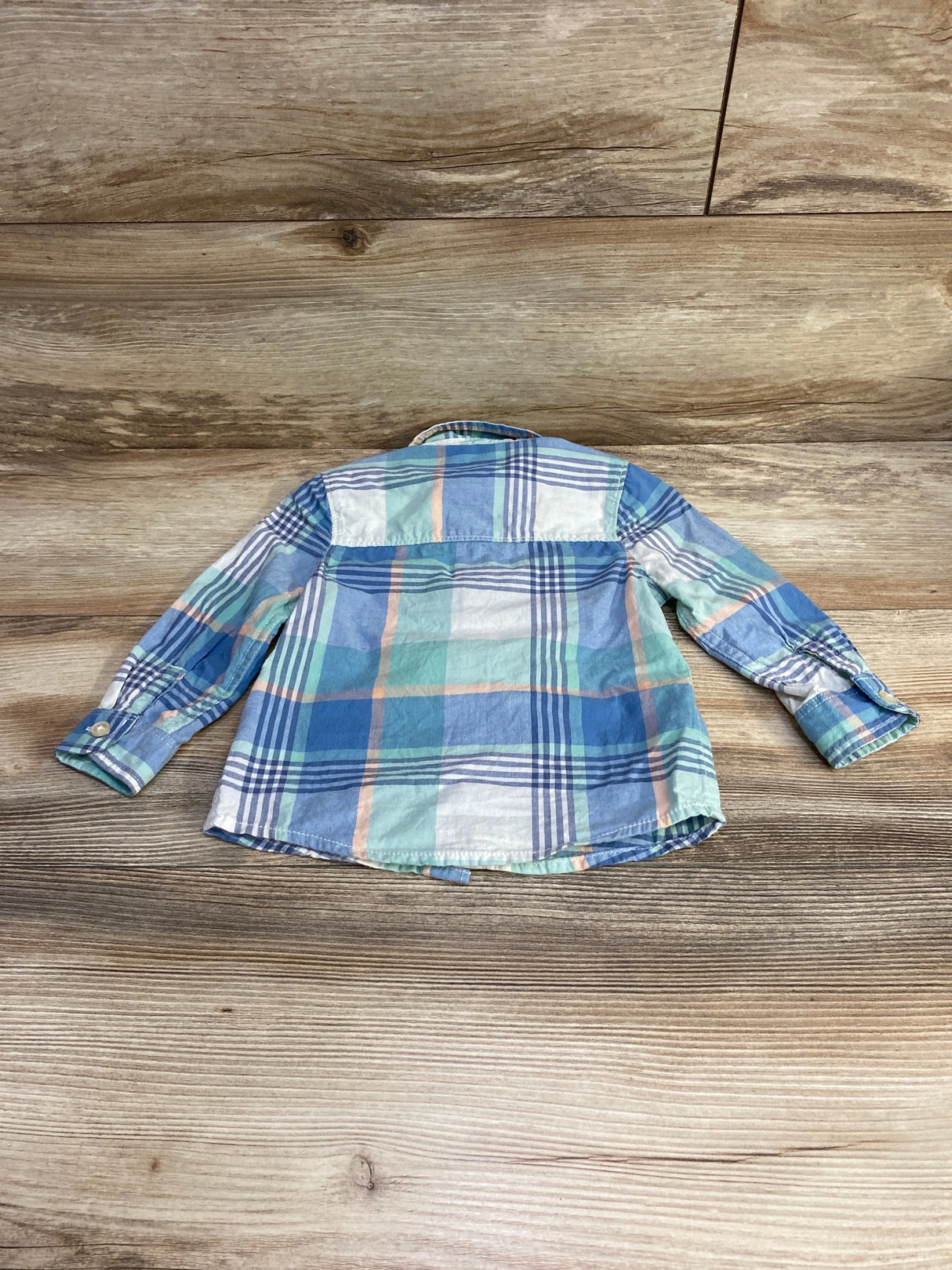 OshKosh Plaid Button-Up Shirt Green sz 18m - Me n Mommy To Be