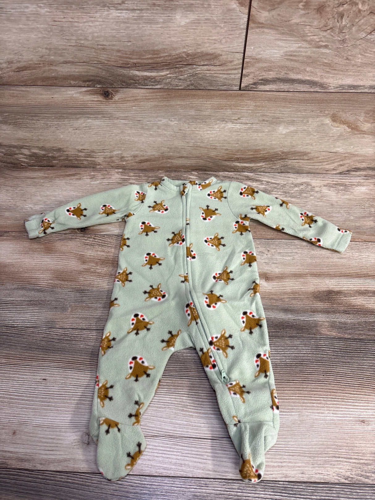 Old Navy Reindeer Blanket Sleeper Sage sz 3-6m