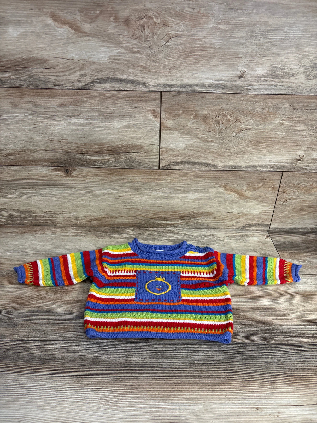 Hanna Andersson Striped Chunky Knit Sweater Multicolored sz 6-9m