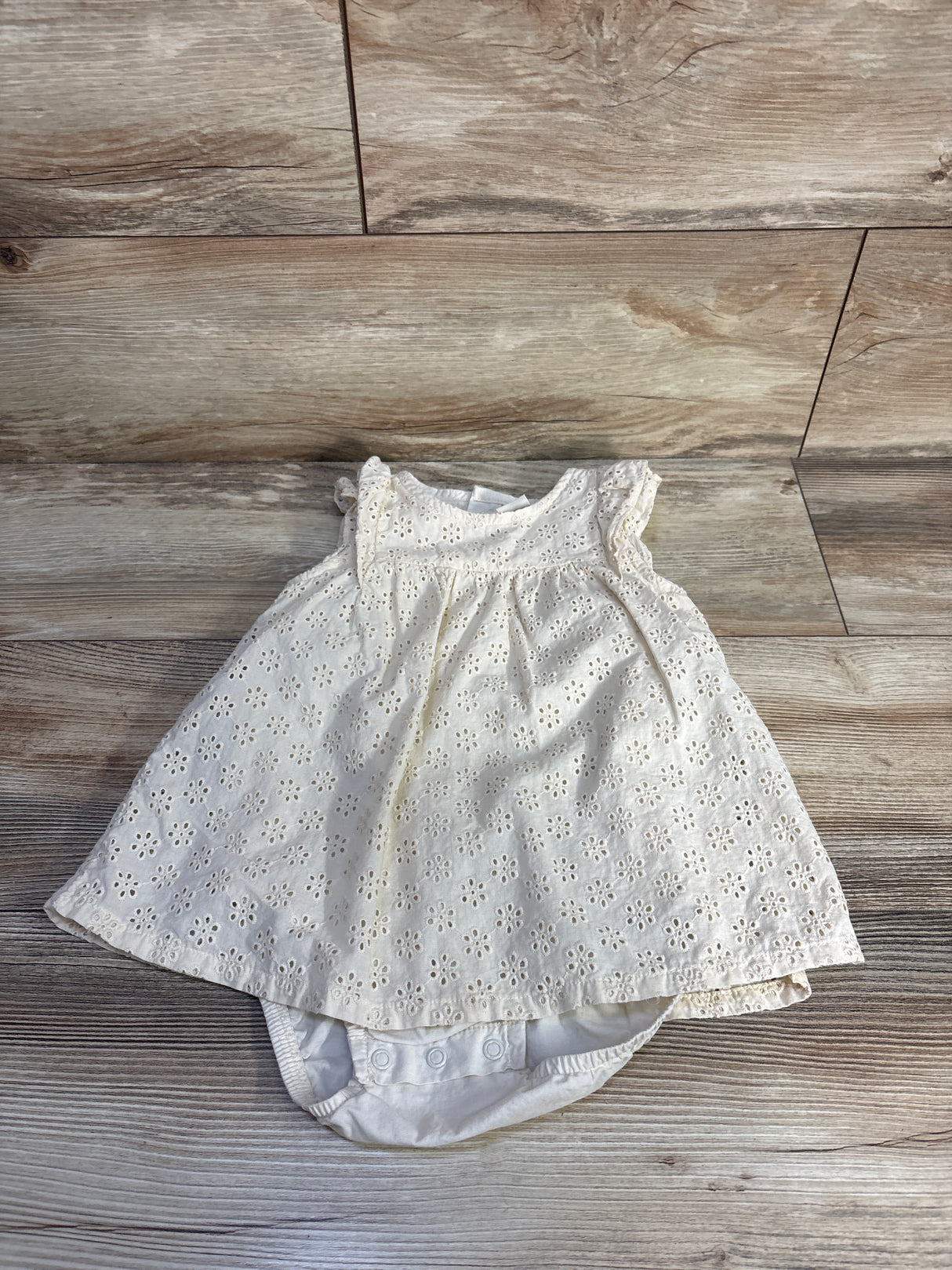 Carter's Eyelet Bodysuit Dress Ivory sz 24m