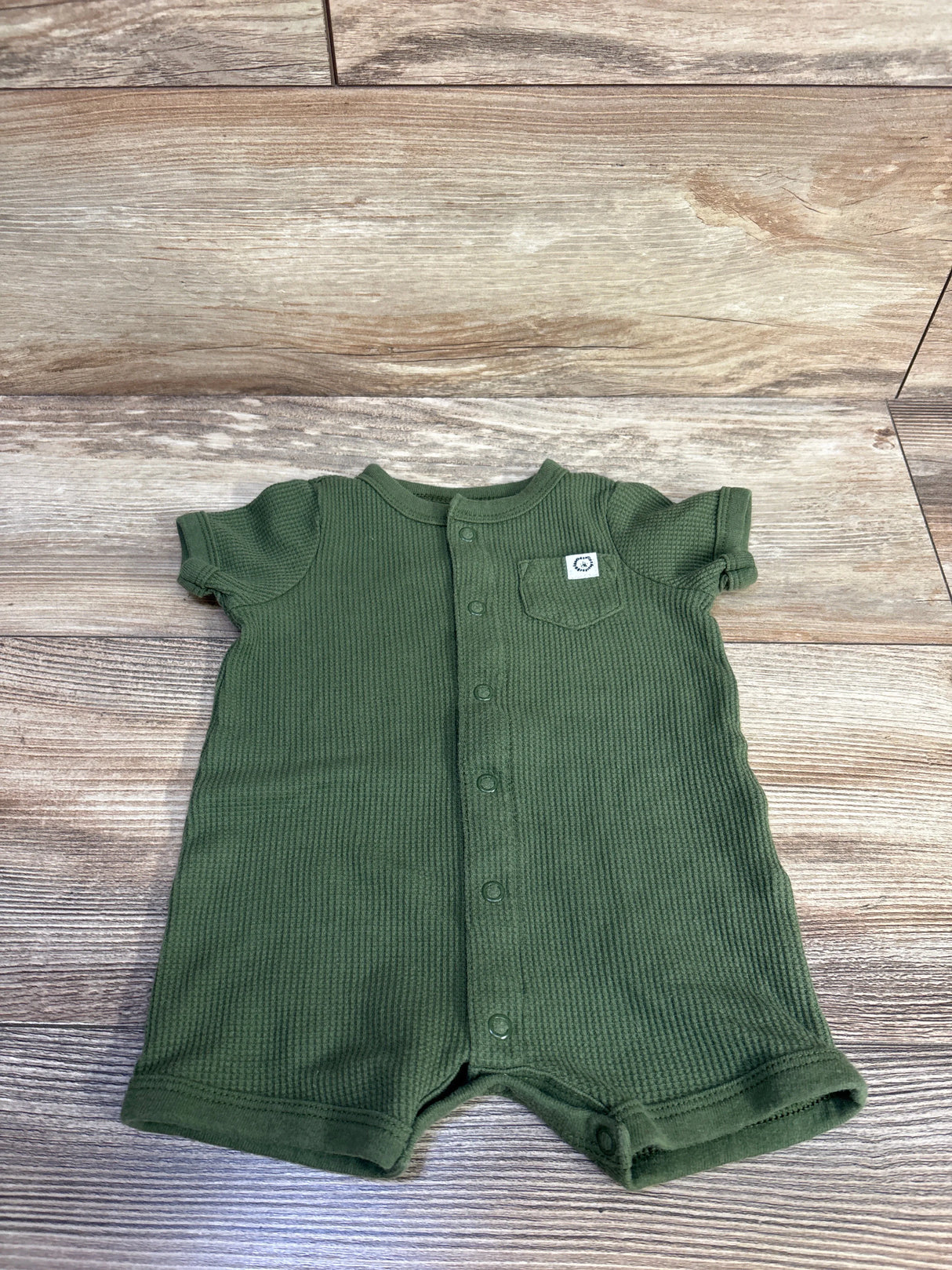 Carter's Waffle Knit Button Front Shortie Romper Green sz 3m