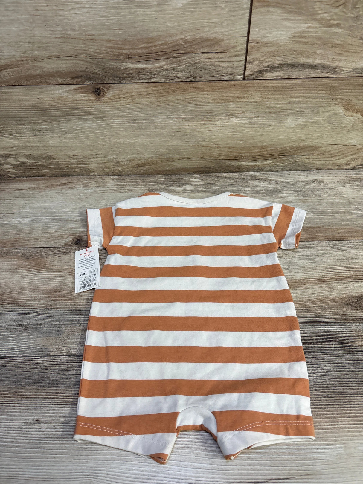 NEW Cat & Jack Striped Shortie Romper Orange sz 3-6m
