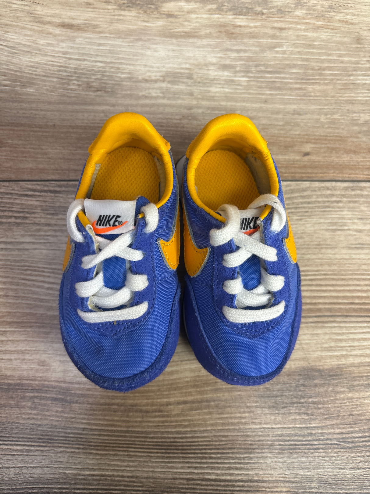 Nike Waffle Trainer 2 TD 'Medium Blue University Gold' Sneakers sz 3c