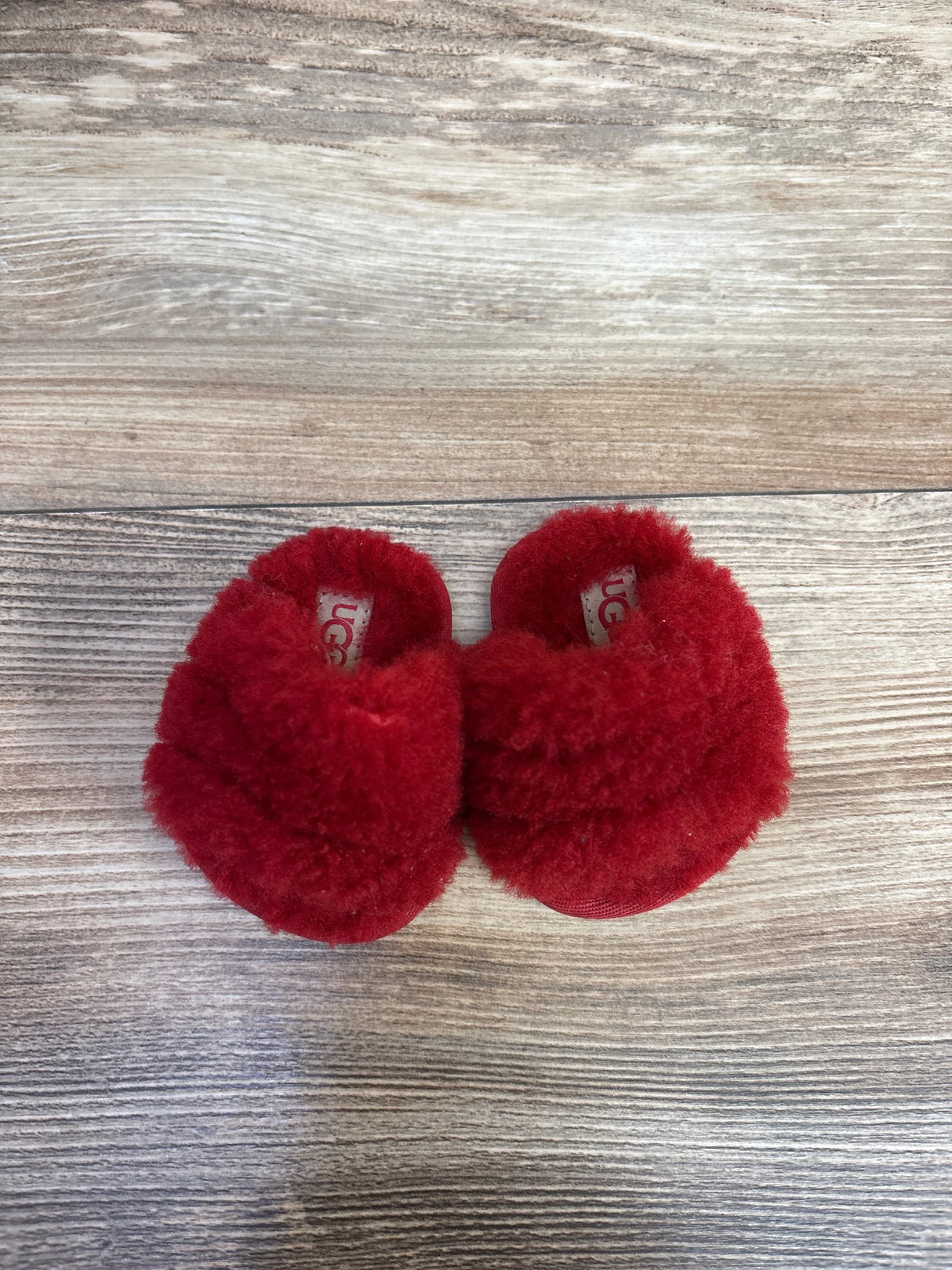 UGG Fluff Yeah Slides Red sz 0/1c