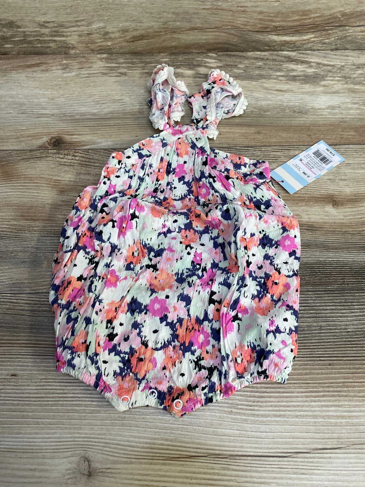 NEW Cat & Jack Flutter Sleeve Romper Pink sz 0-3m - Me n Mommy To Be