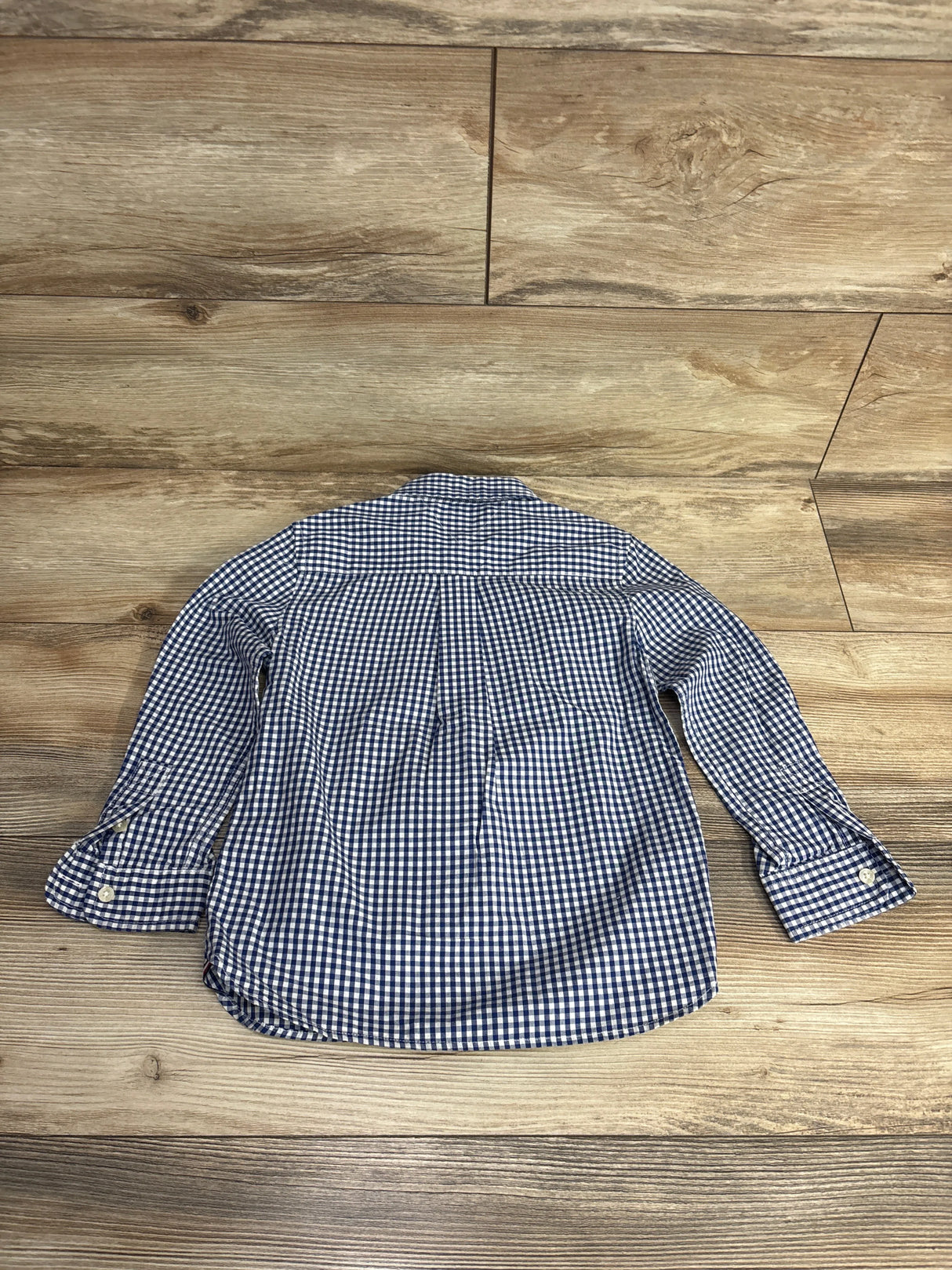 Tommy Hilfiger Gingham Button Up Shirt Blue sz 4-5T
