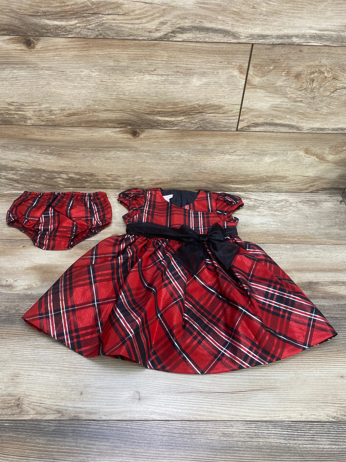 Bonnie Jean 2pc Plaid Dress & Bloomers Red sz 18m - Me n Mommy To Be