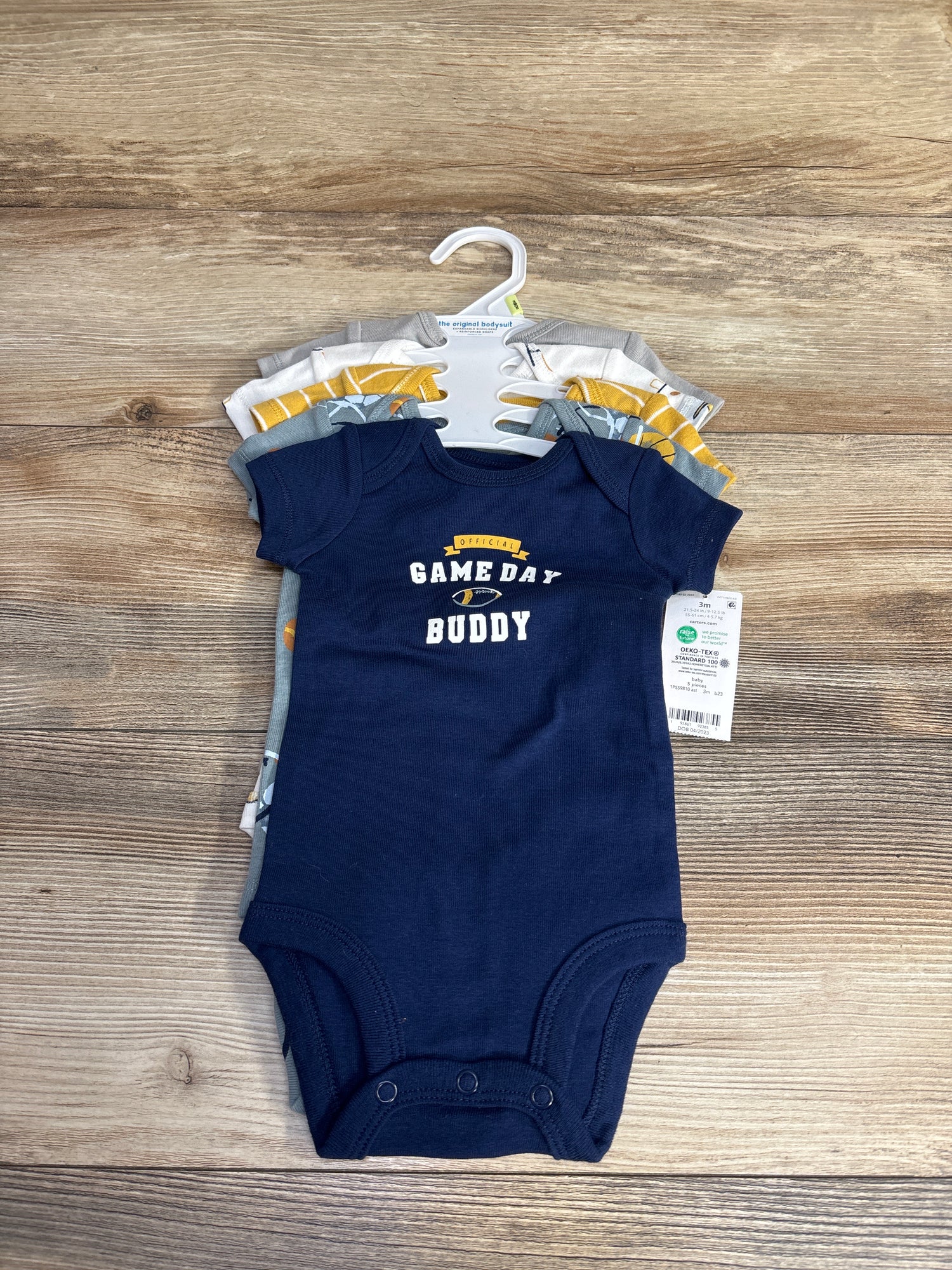 NEW Carter's 5pk Game Day Bodysuit Set Navy sz 3m