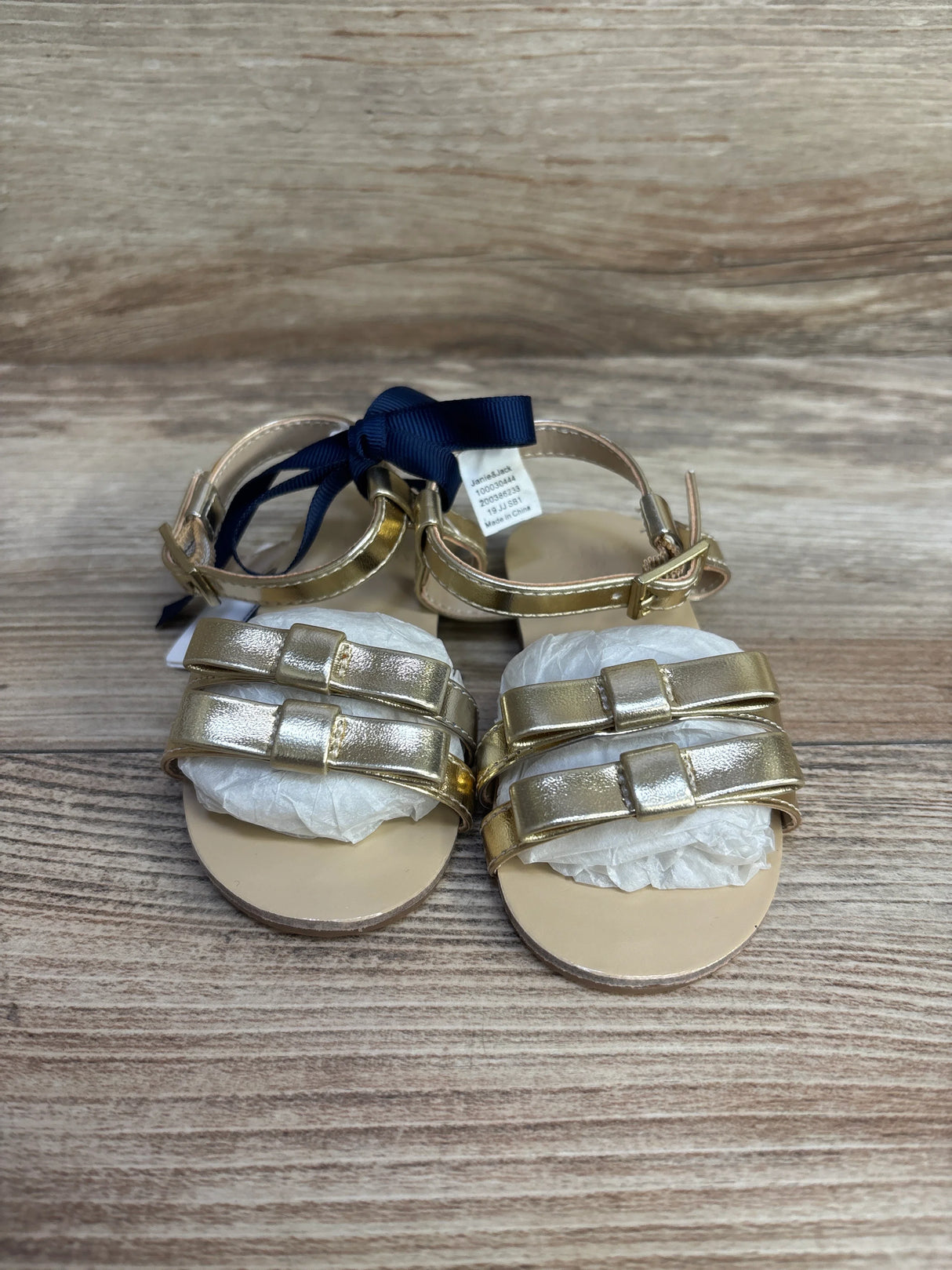 NEW Janie & Jack Bow Sandals Gold sz 5c - Me n Mommy To Be