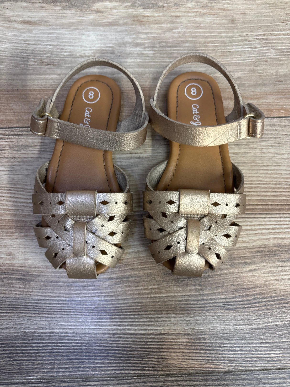 Cat & Jack 'Elysia' Huarache Sandals Gold sz 8c - Me n Mommy To Be
