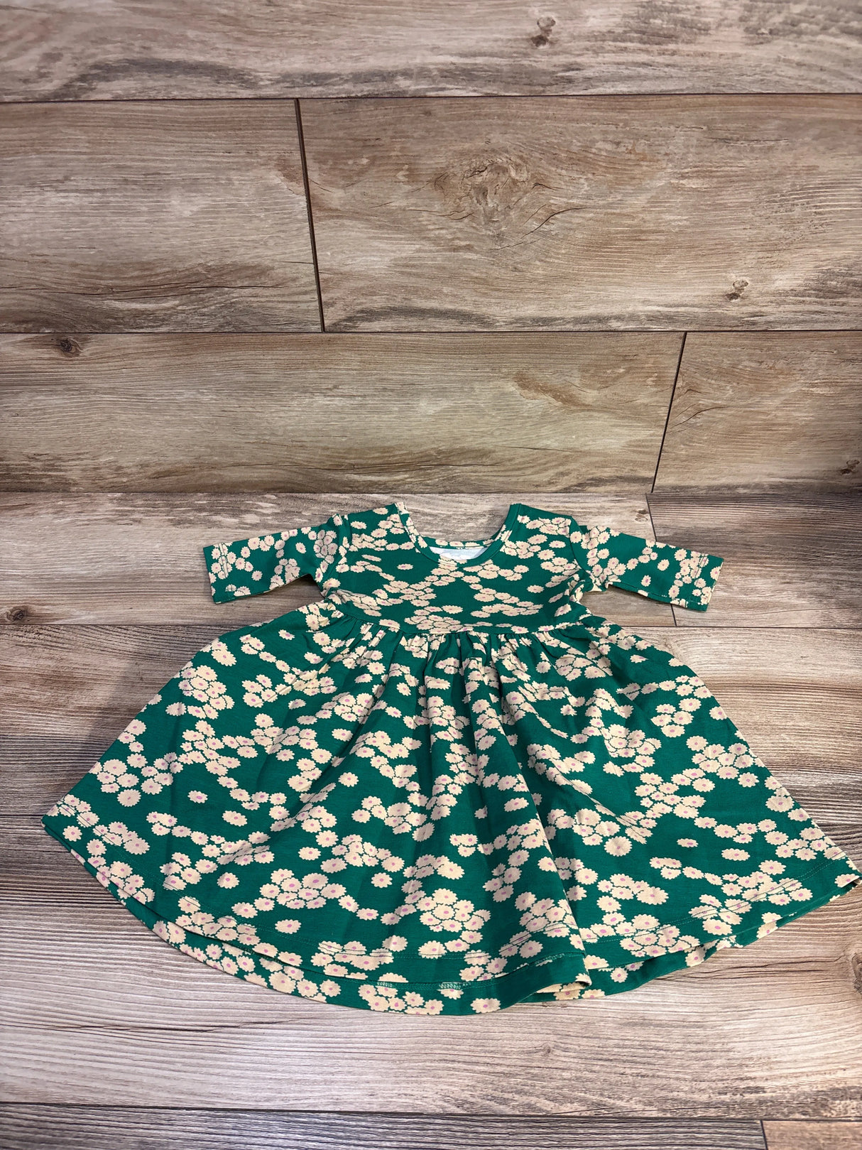 Hanna Andersson Floral Dress Green sz 2T