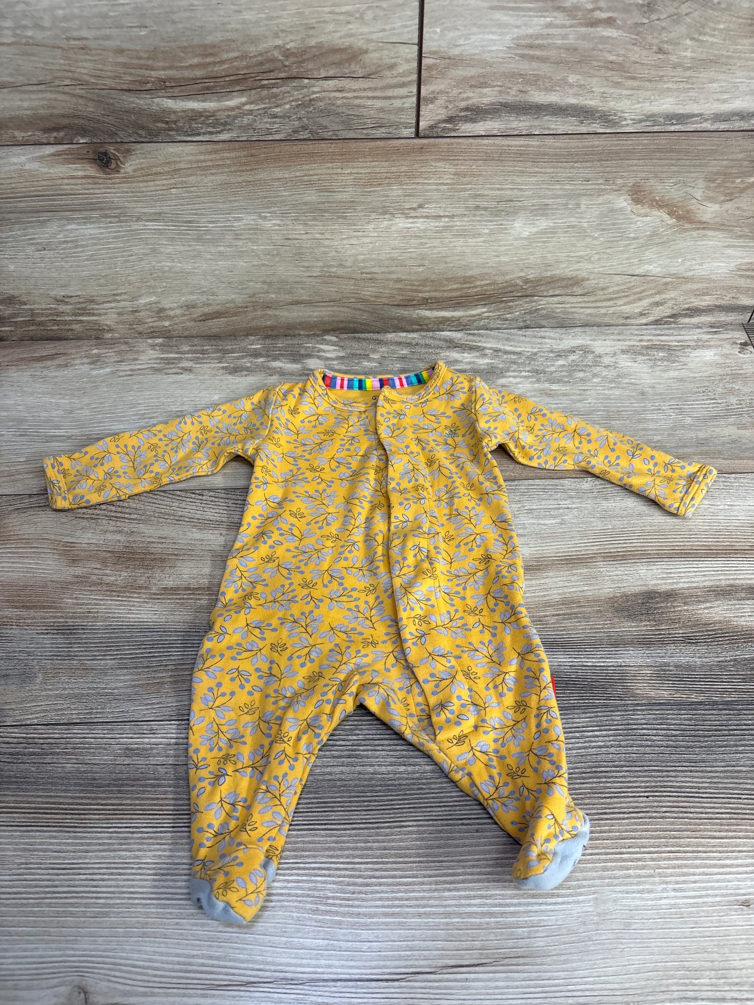Magnetic Me Floral Footie Yellow sz Newborn