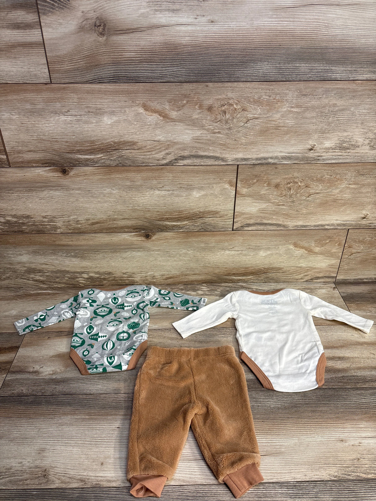 NEW 3pk Star Wars Yoda Christmas Bodysuit Set Ivory sz Newborn