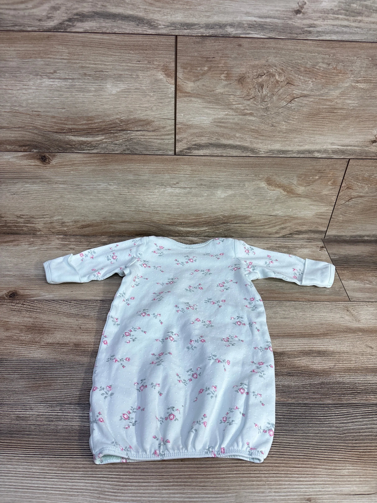 Little Me Floral Sleeper Gown Mint sz 0-3m