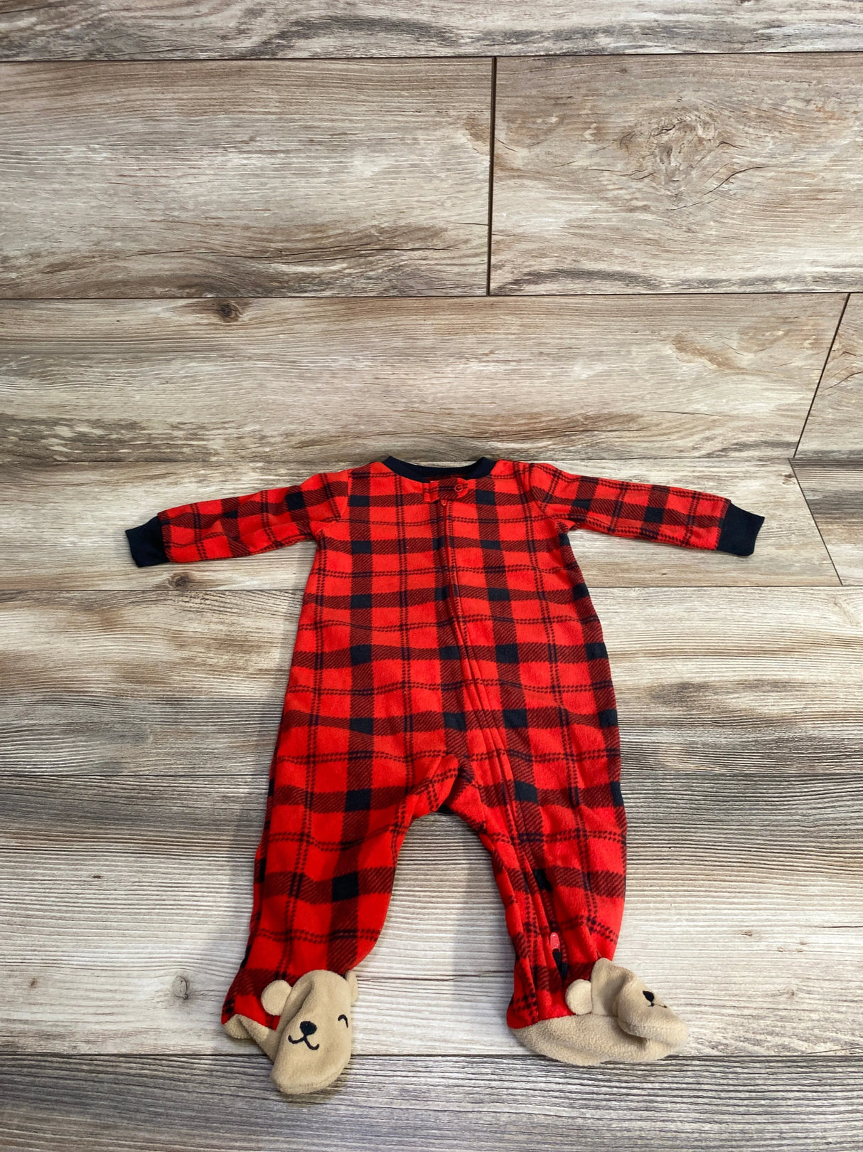 Carter's Buffalo Plaid Blanket Sleeper Red sz 6m