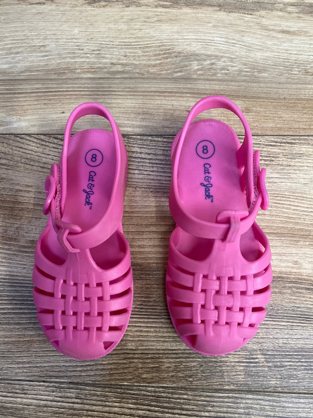 Cat & Jack Fisherman Jelly Sandals Hot Pink sz 8c - Me n Mommy To Be