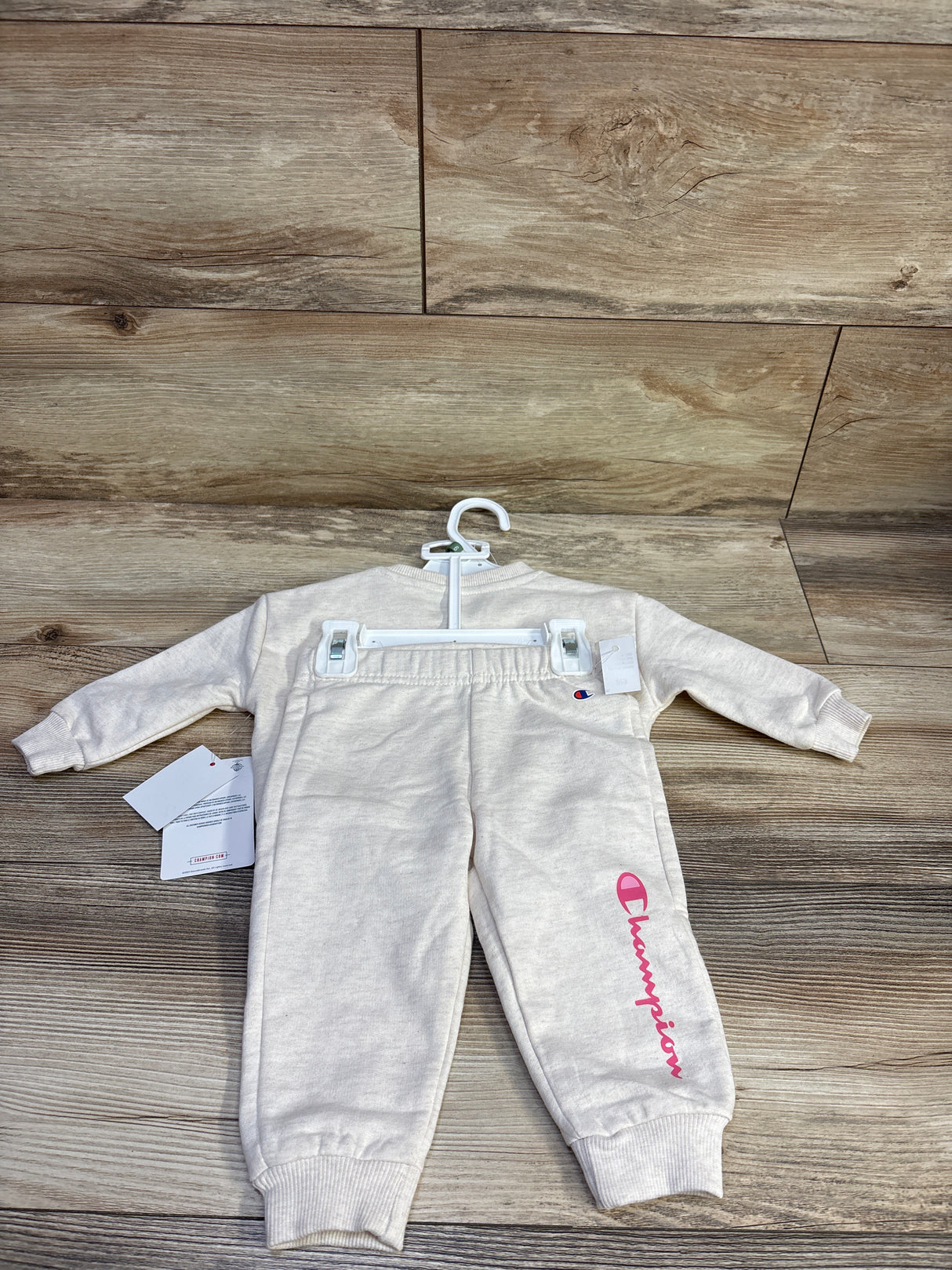 NEW Champion 2pc Pullover Sweatshirt & Joggers Set Beige sz 6m