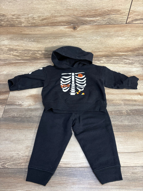 Child Of Mine 2pc Skeleton Hoodie & Joggers Black sz 12m - Me n Mommy To Be