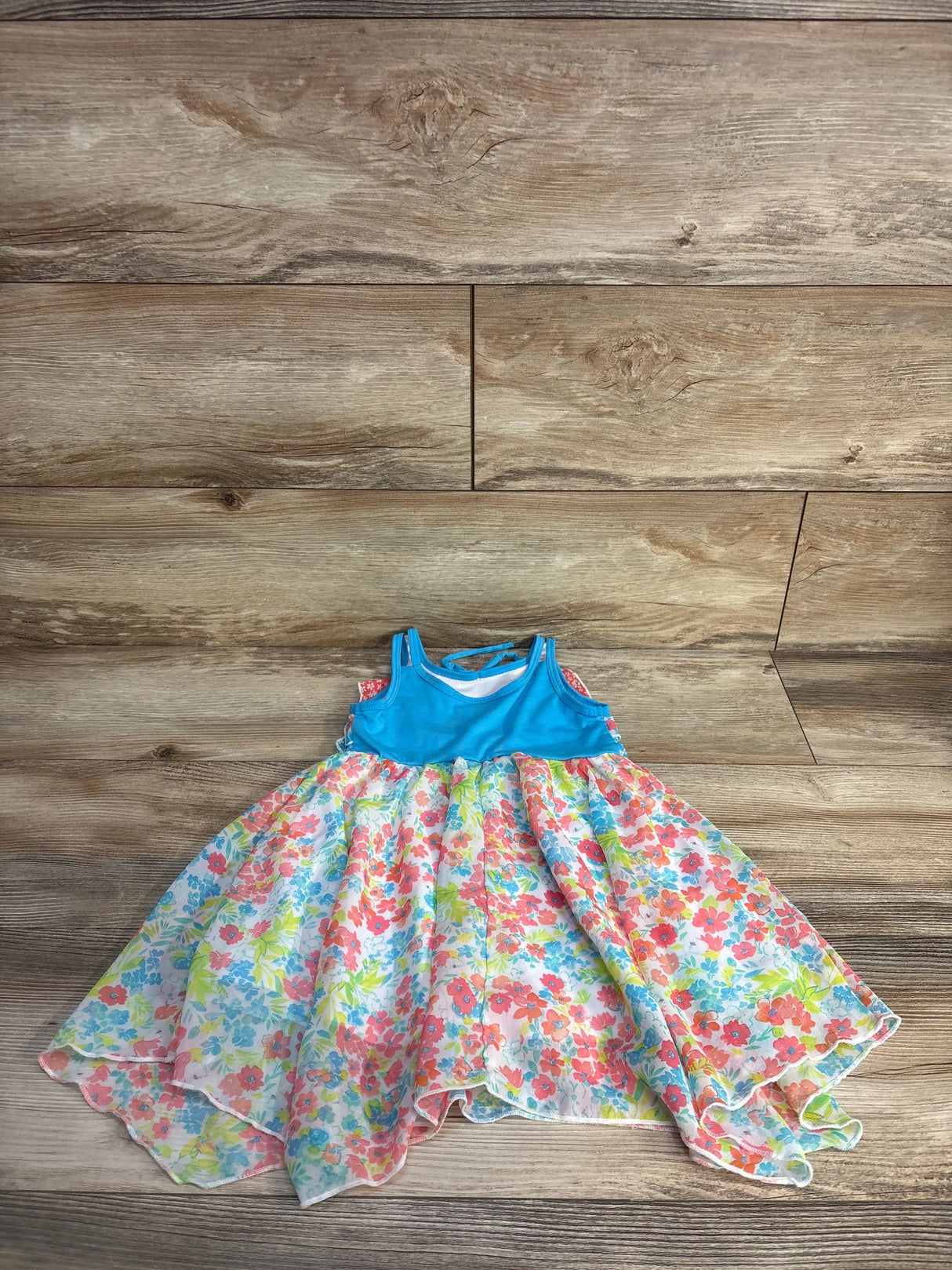 Jona Michelle Ruffled Floral Sheer Dress White sz 3T