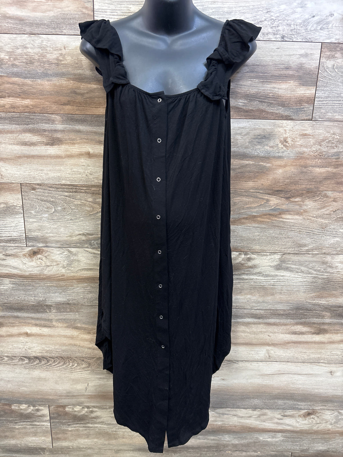 Kindred Bravely Ruffle Strap Labor & Delivery Gown Black sz Medium/Large