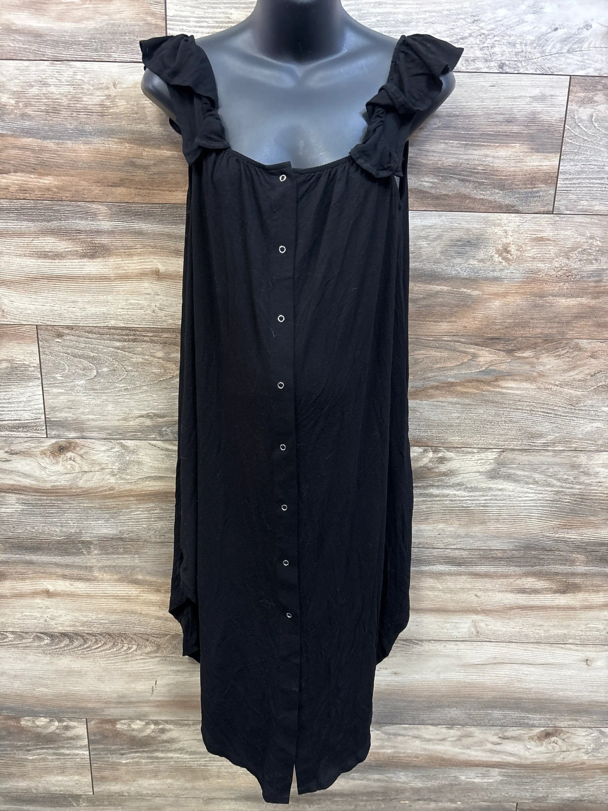 Kindred Bravely Ruffle Strap Labor & Delivery Gown Black sz Medium/Large