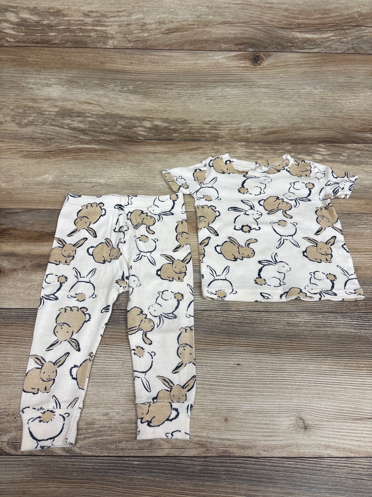 Old Navy 2pc Bunny Pajama Set Cream sz 12-18m