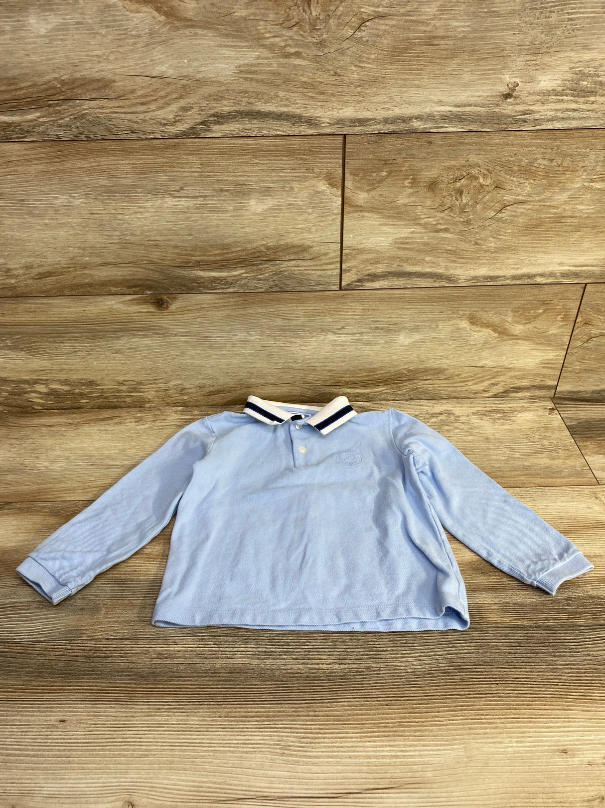 Jacadi Long Sleeve Polo Shirt Blue sz 4T - Me n Mommy To Be