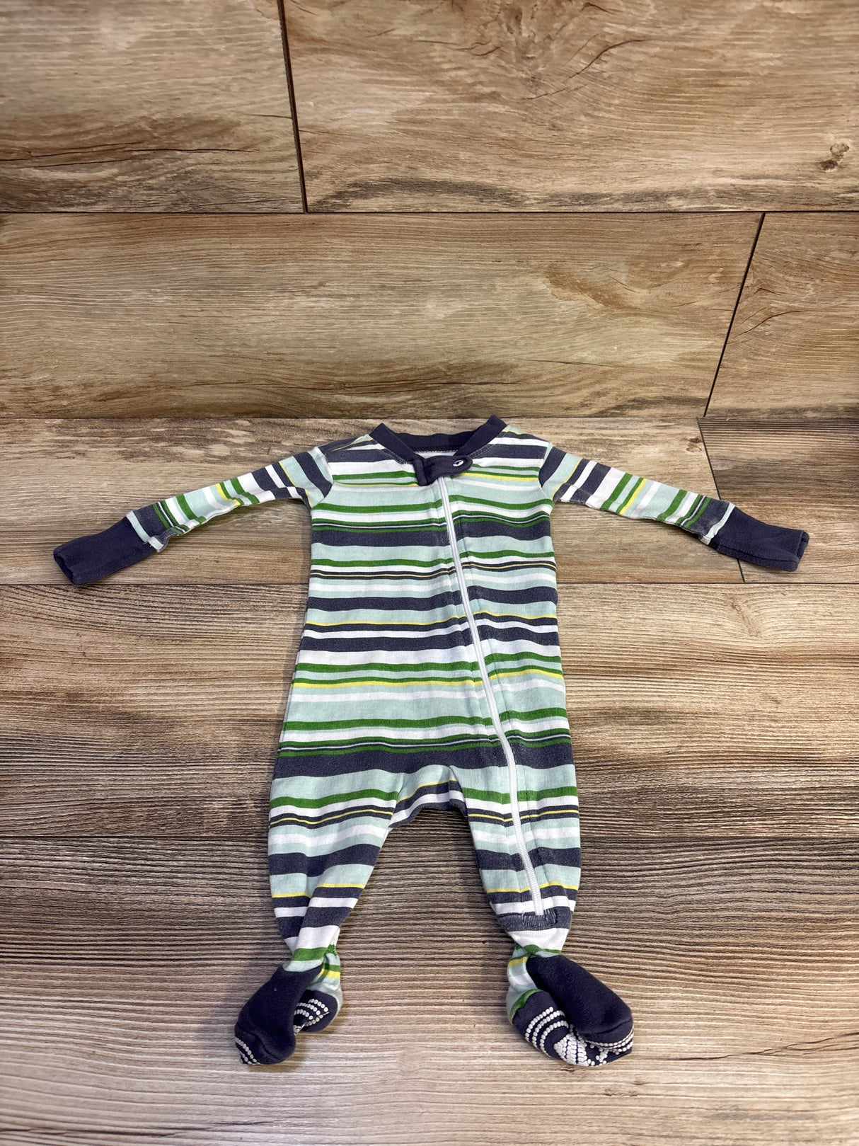 Burt's Bees Baby Striped Sleeper Blue sz Newborn