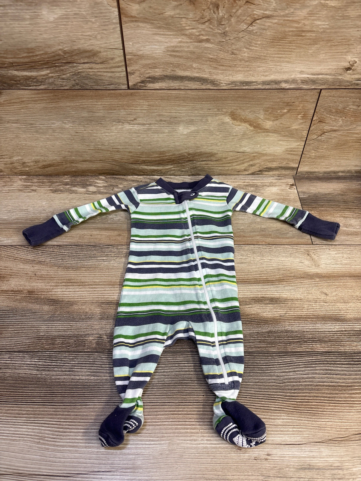 Burt's Bees Baby Striped Sleeper Blue sz Newborn