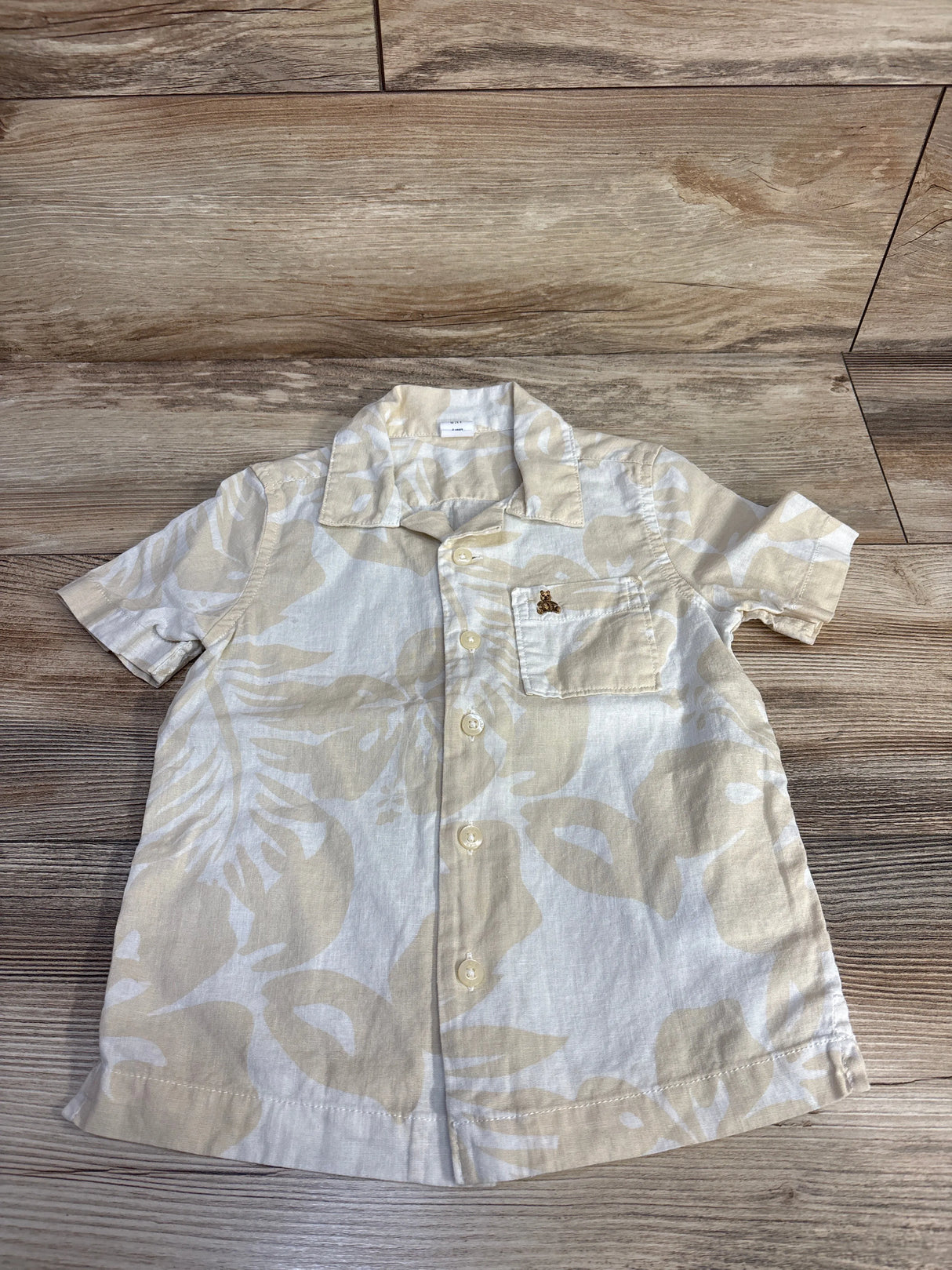 Baby Gap Linen Blend Button-Up Shirt White sz 4T - Me n Mommy To Be