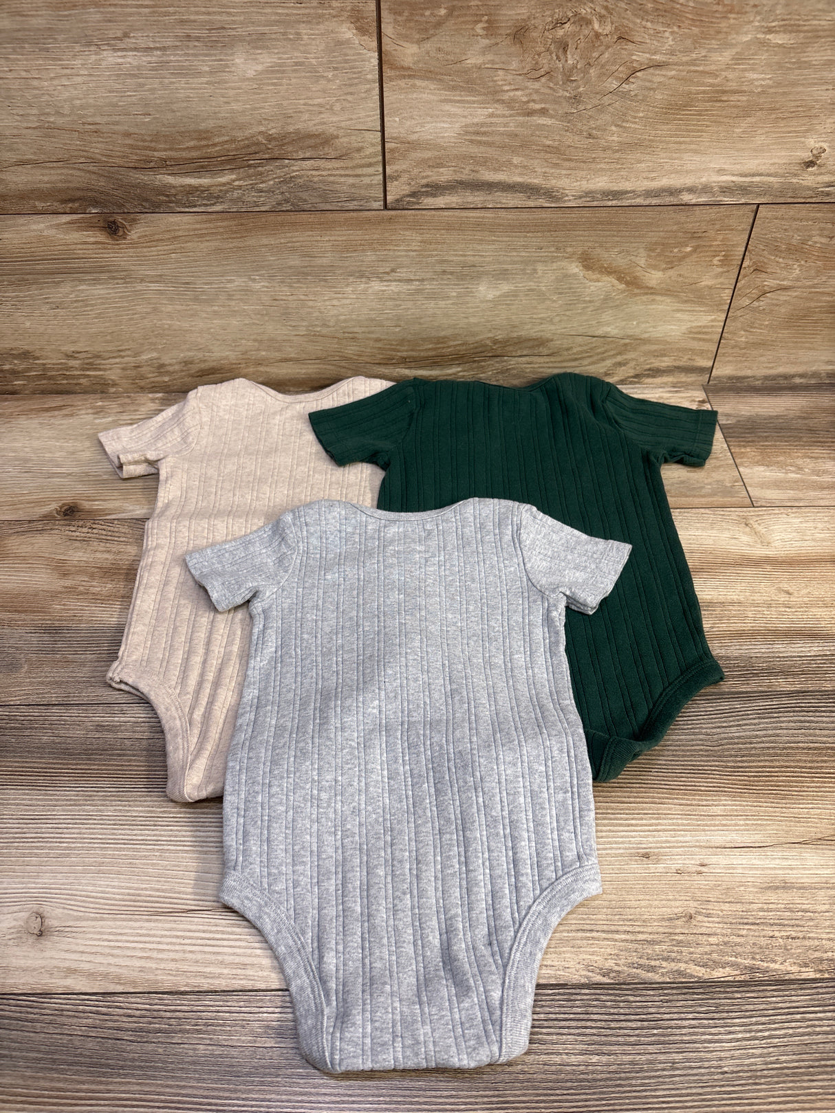 Member's Mark 3pk Ribbed Bodysuits Green sz 24m