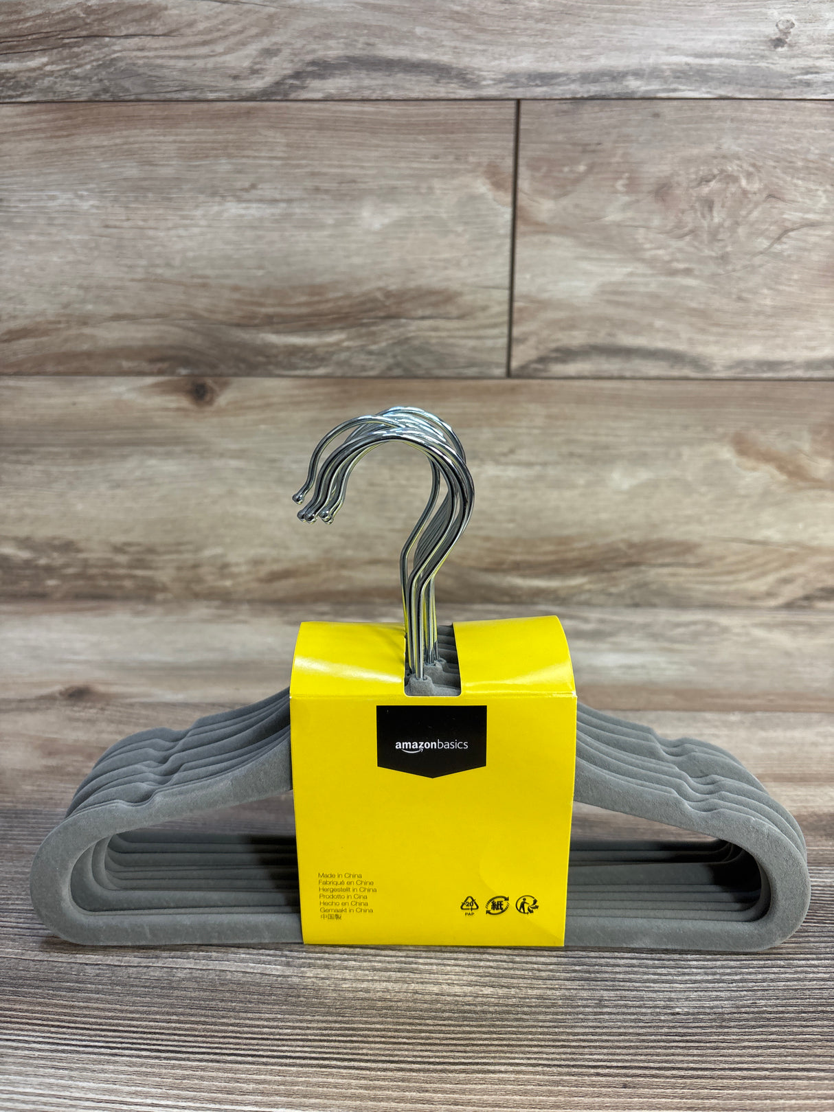 NEW Amazon Basics Kids Velvet Hangers Grey 10pk