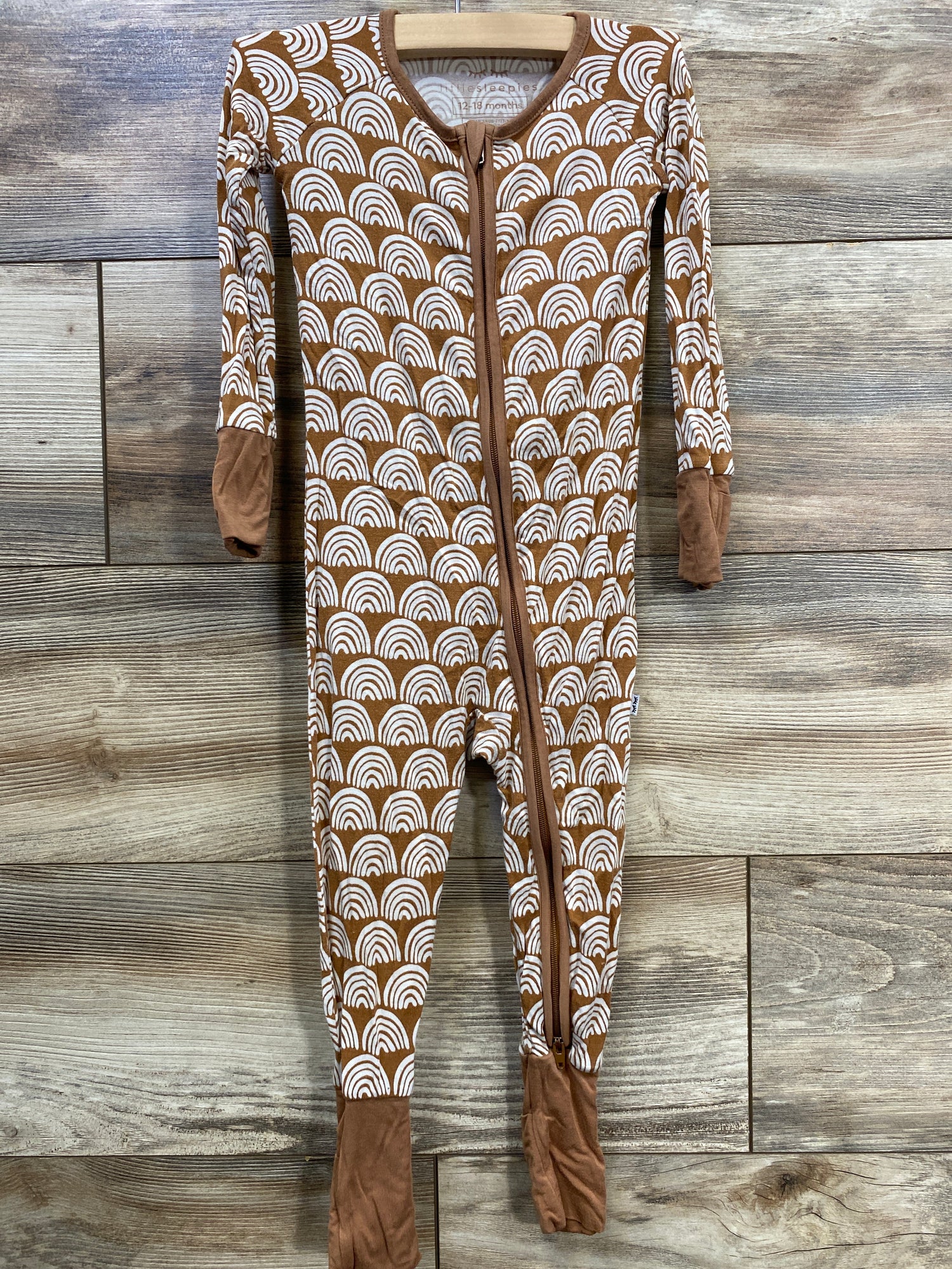 Little Sleepies Rust Rainbow Zippy sz 12-18m