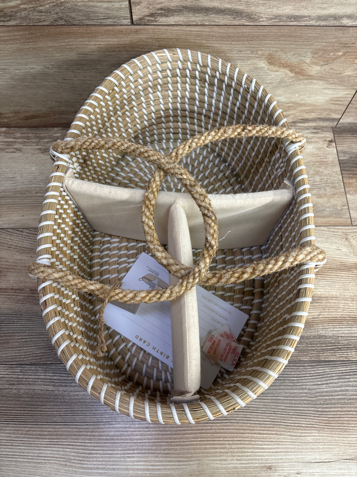 NEW BEBE BASK Lilly Diaper Caddy with Divider - Natural