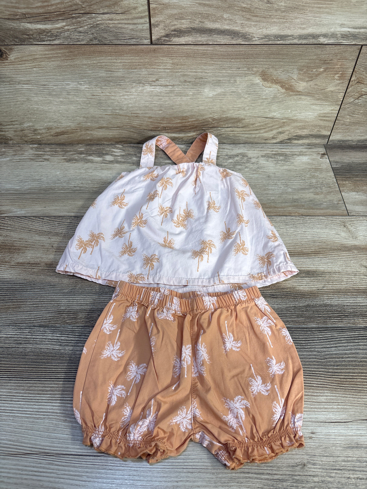 Just One You 2pc Palm Tree Top & Shorts Set Pink sz 9m