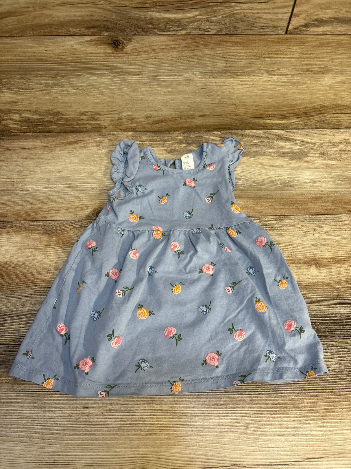 H&M Floral Sleeveless Dress Light Blue sz 12m