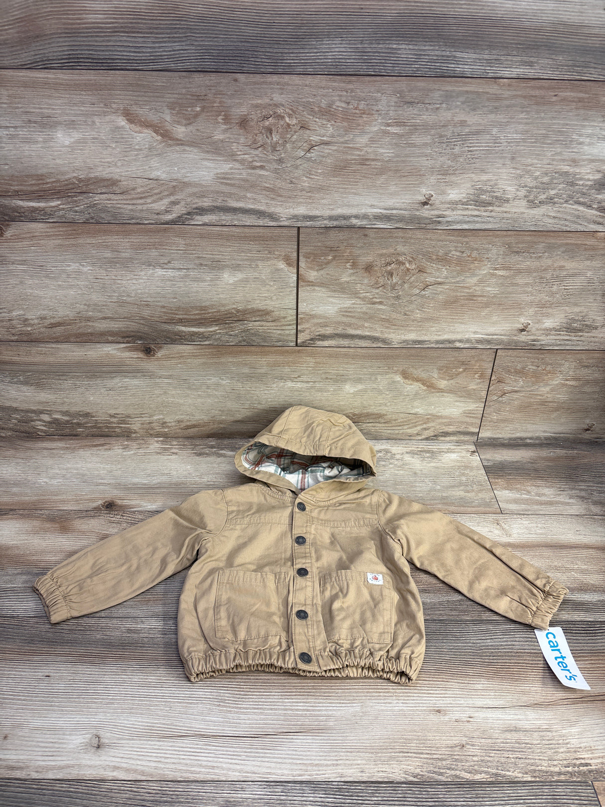 NEW Carter's Canvas Hooded Snap-Up Jacket