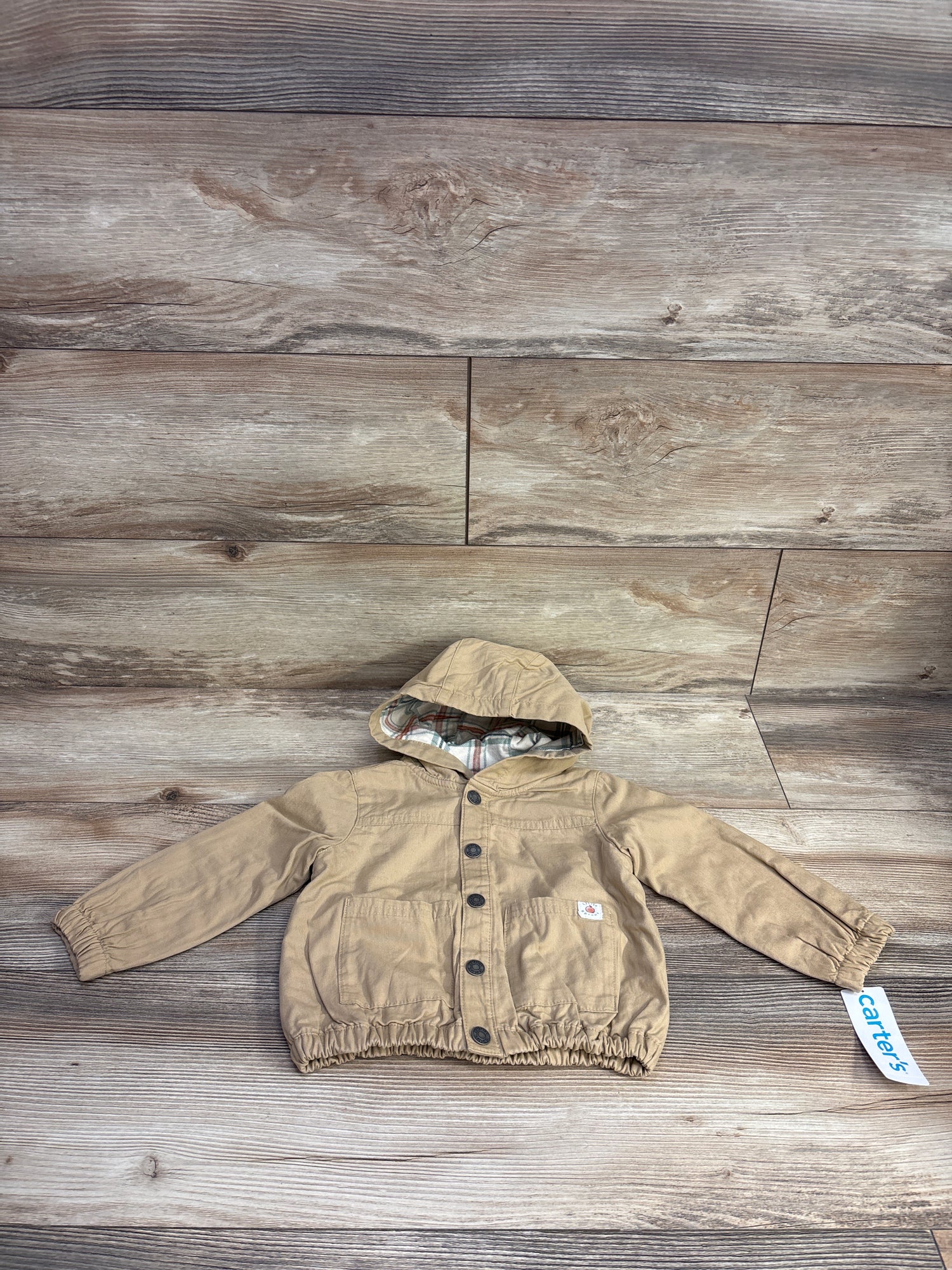 NEW Carter's Canvas Hooded Snap-Up Jacket