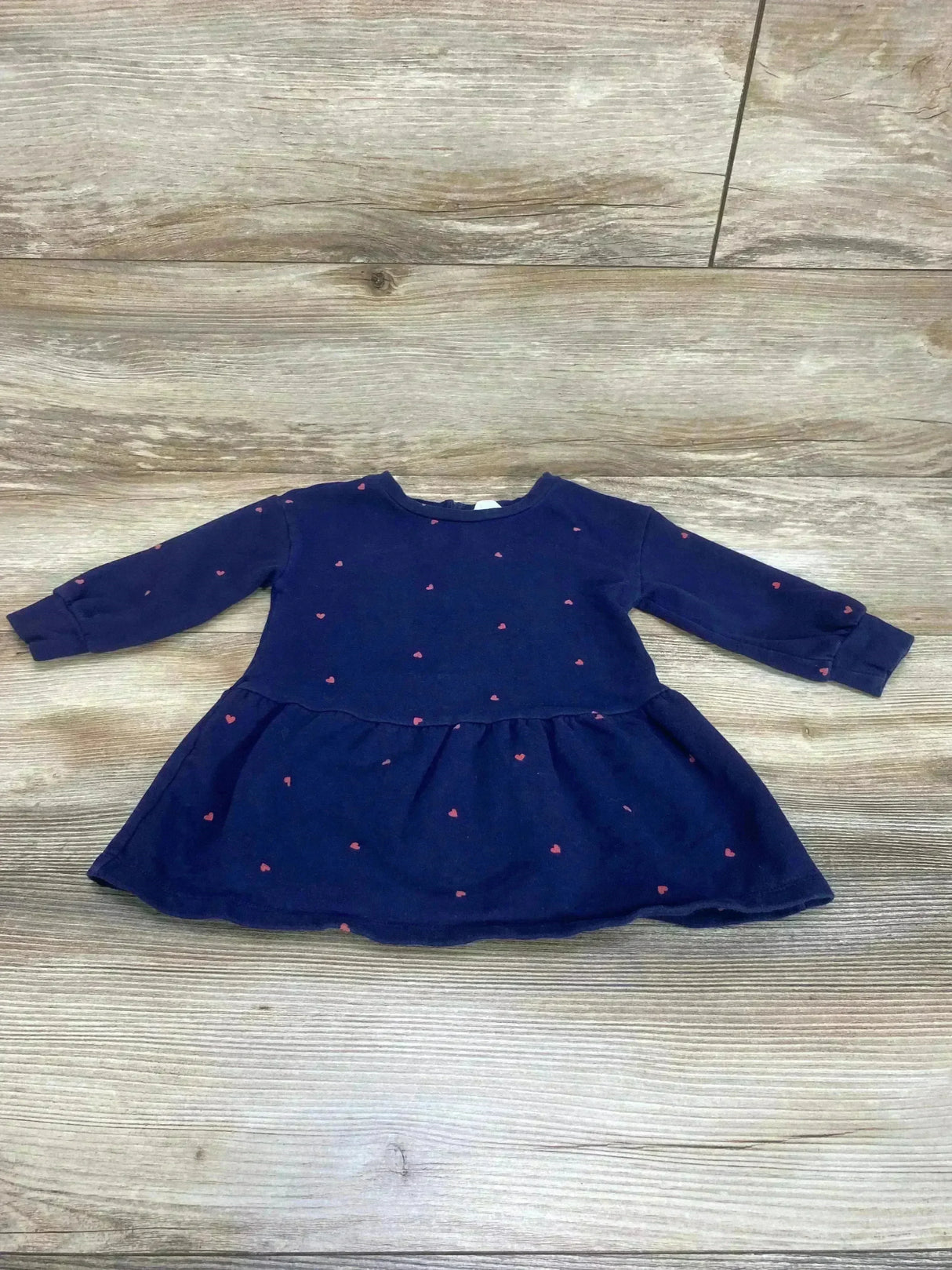 Baby Gap Heart Print Sweatshirt Dress Navy sz 12-18m - Me n Mommy To Be
