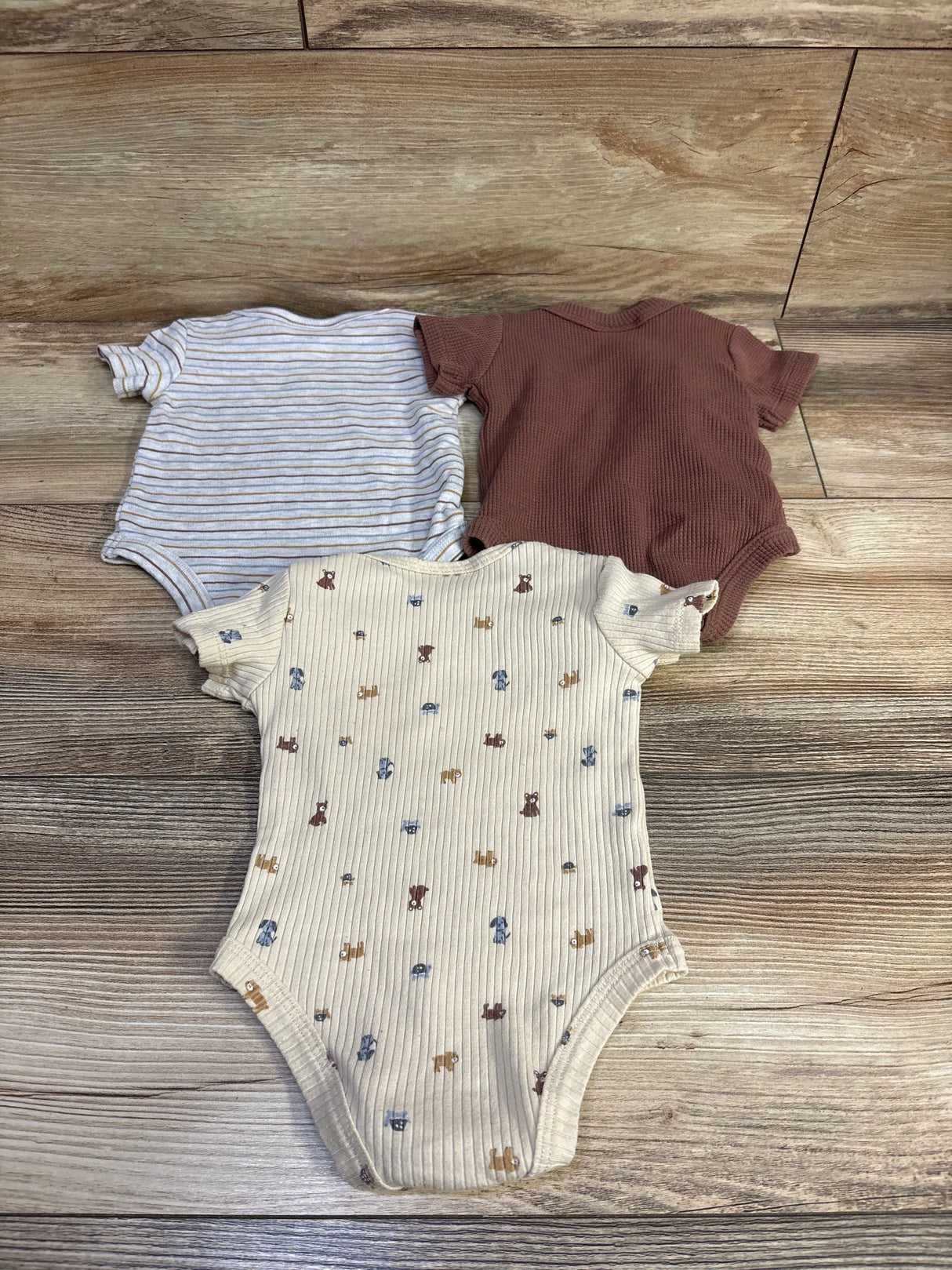 Nicole Miller 3pk Bodysuit Set Brown sz 0/3m