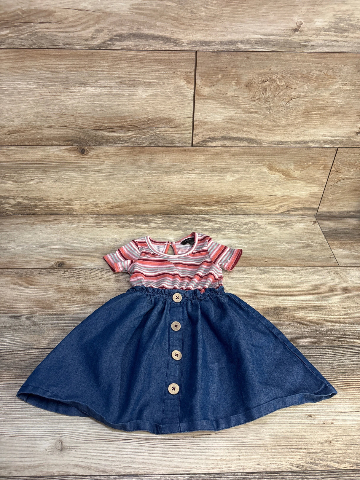 Picapino Ribbed Chambray Dress Pink sz 12m
