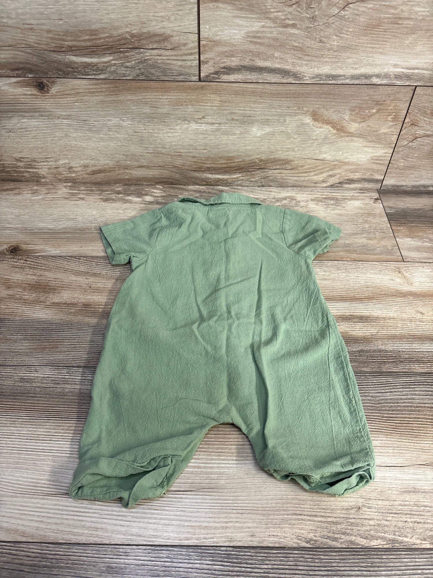 Muslin Henley Romper Green sz 12-18m