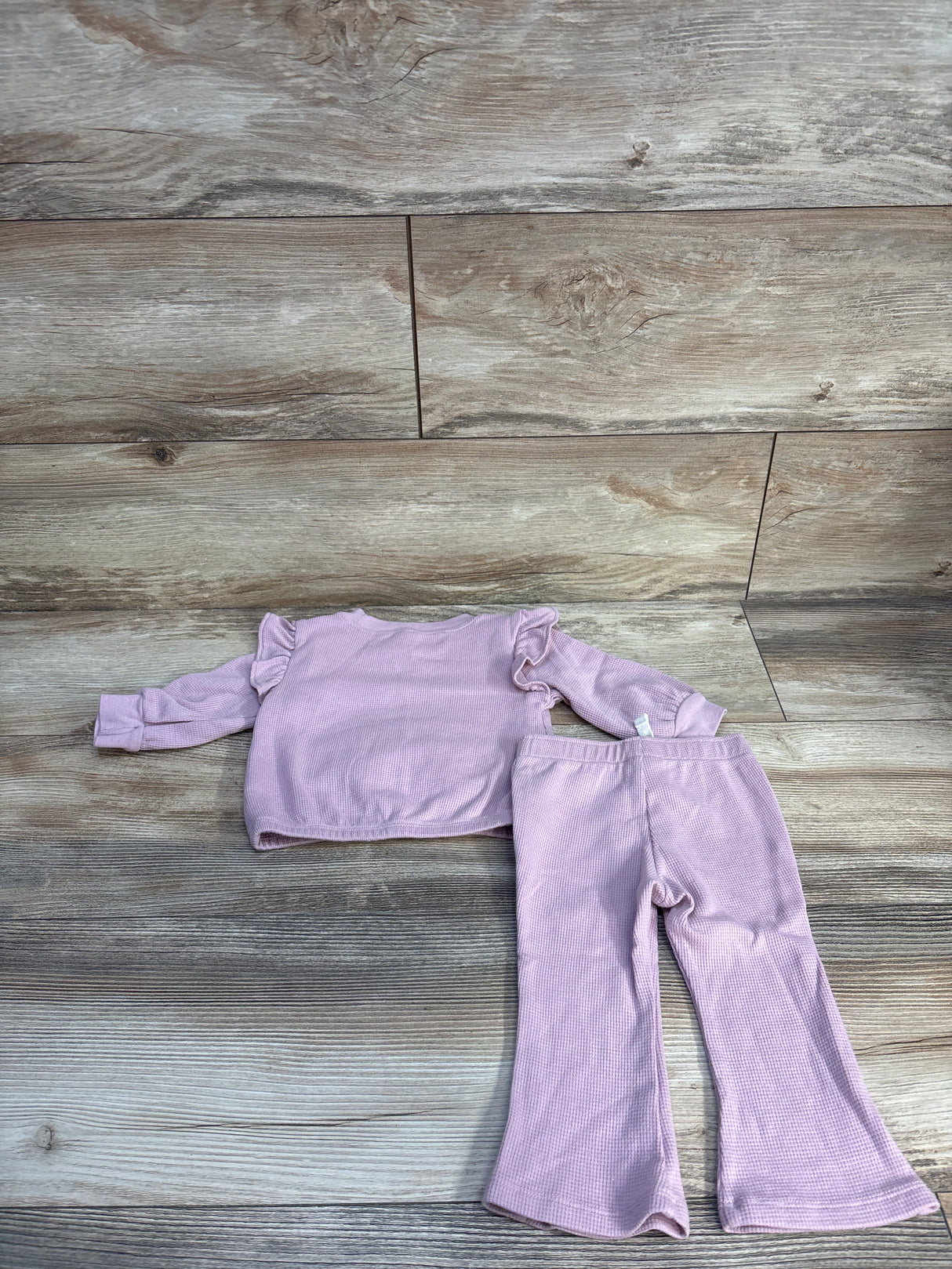 Child Of Mine 2pc Waffle Knit Sweatshirt & Pants Set Purple sz 6-9m