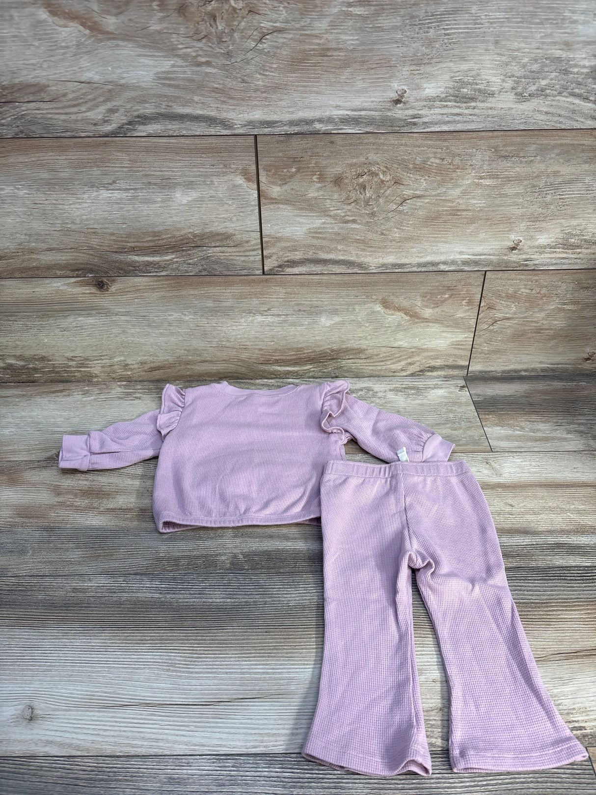 Child Of Mine 2pc Waffle Knit Sweatshirt & Pants Set Purple sz 6-9m